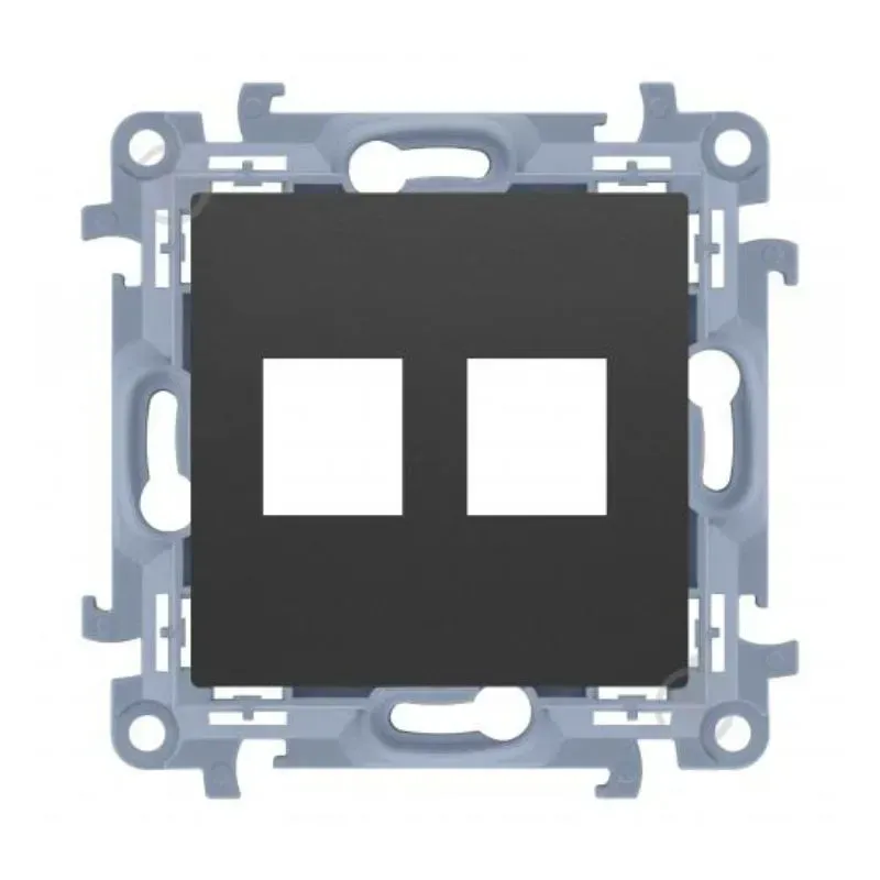 Адаптер інфрмаційний SIMON 10 2xRJ45 Keystone, графіт (CKP2.01/49)