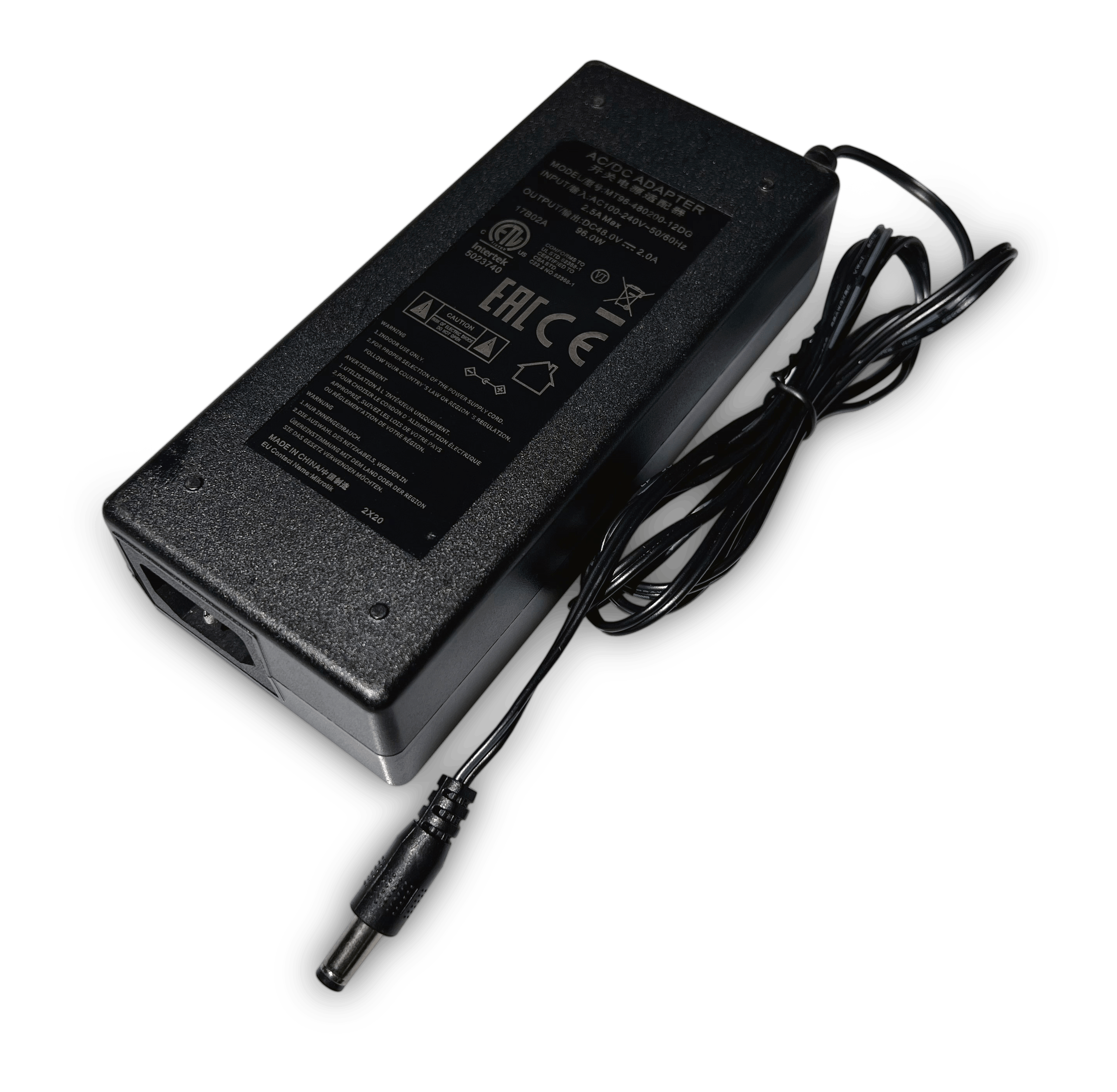 Блок живлення MikroTik High power 48V 2A 96W power supply + power plug (48V2A96W) — зображення 1