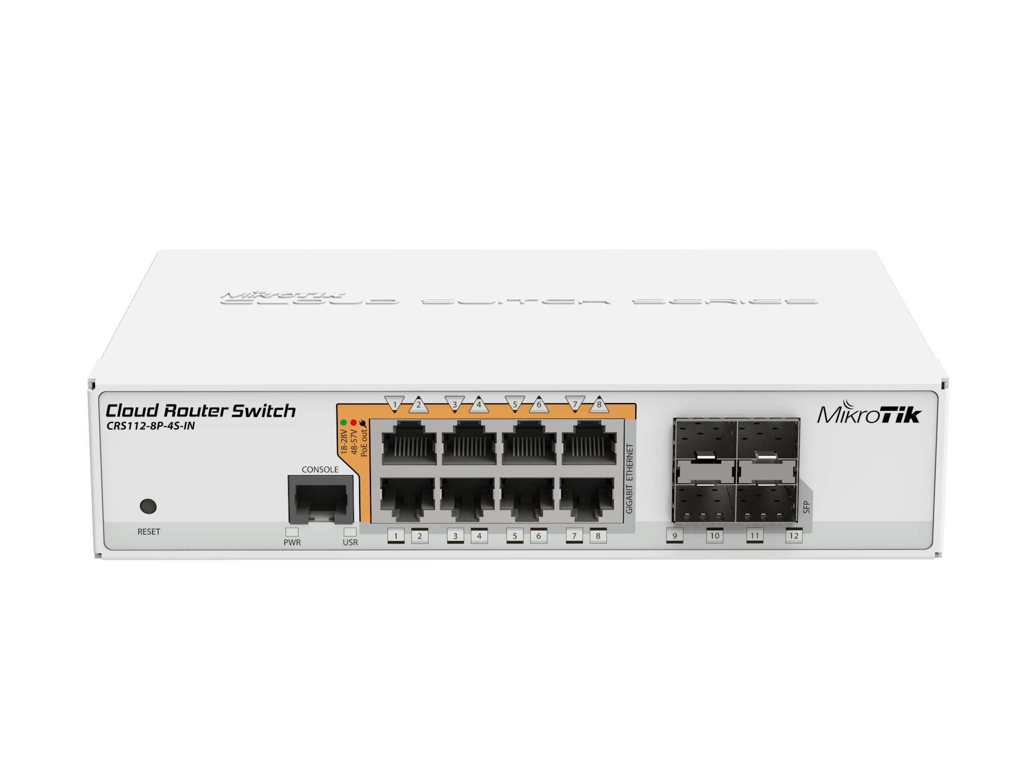 Комутатор керований MikroTik CRS112-8P-4S-IN