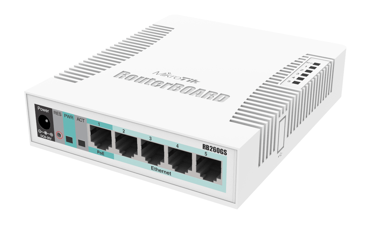 Комутатор керований Mikrotik RB260GS (CSS106-5G-1S)