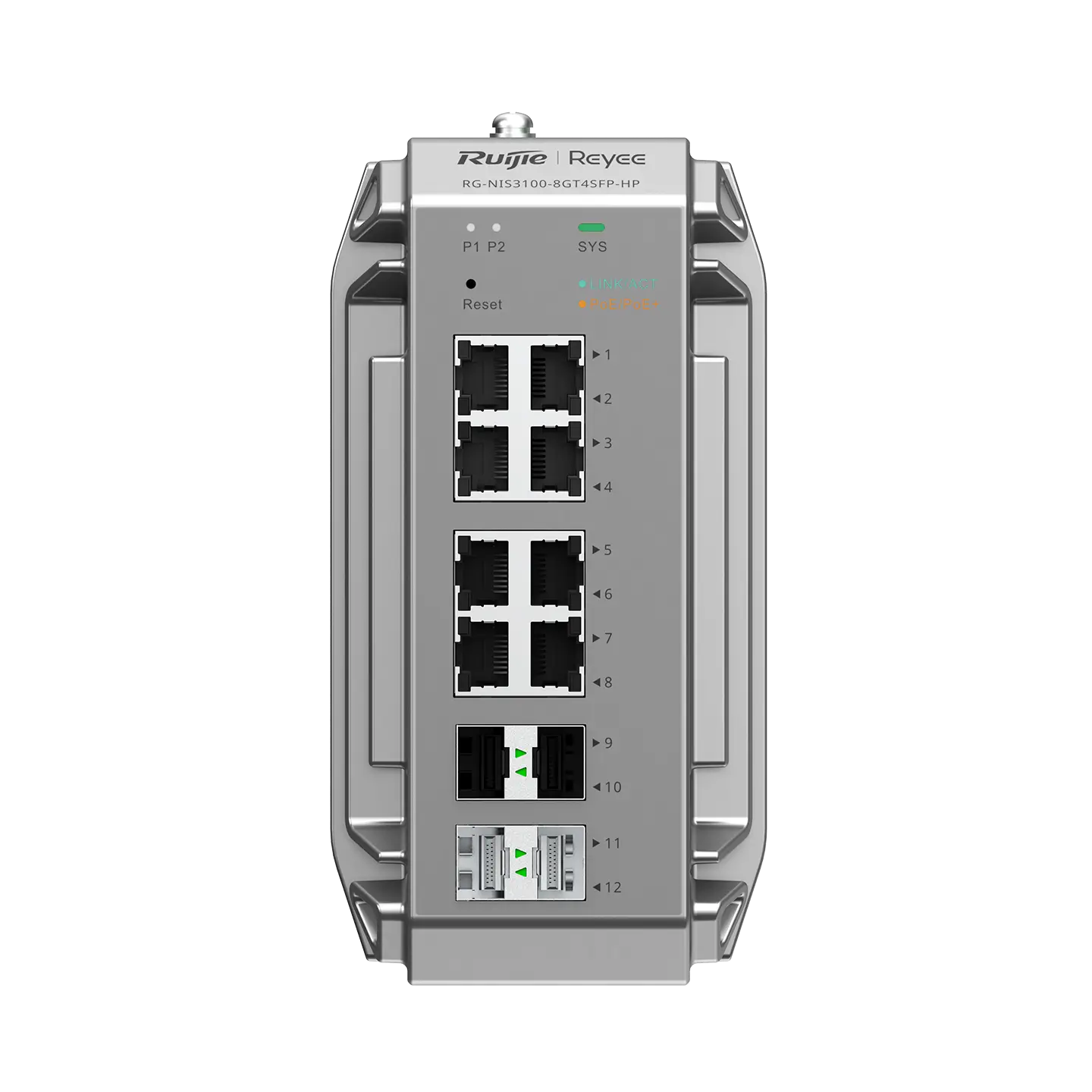 Комутатор промисловий Ruijie Reyee RG-NIS3100-8GT4SFP-HP — зображення 2