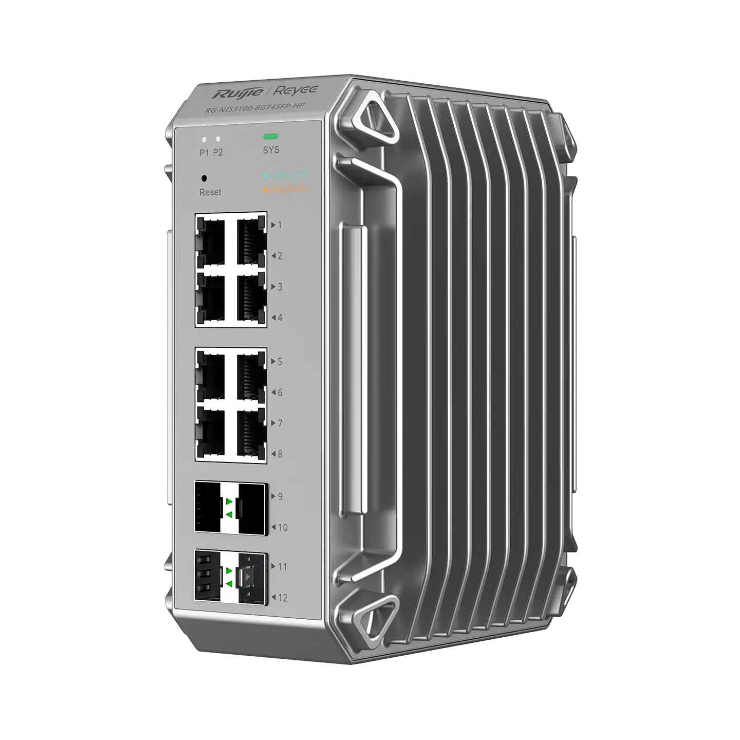 Комутатор промисловий Ruijie Reyee RG-NIS3100-8GT4SFP-HP — зображення 1