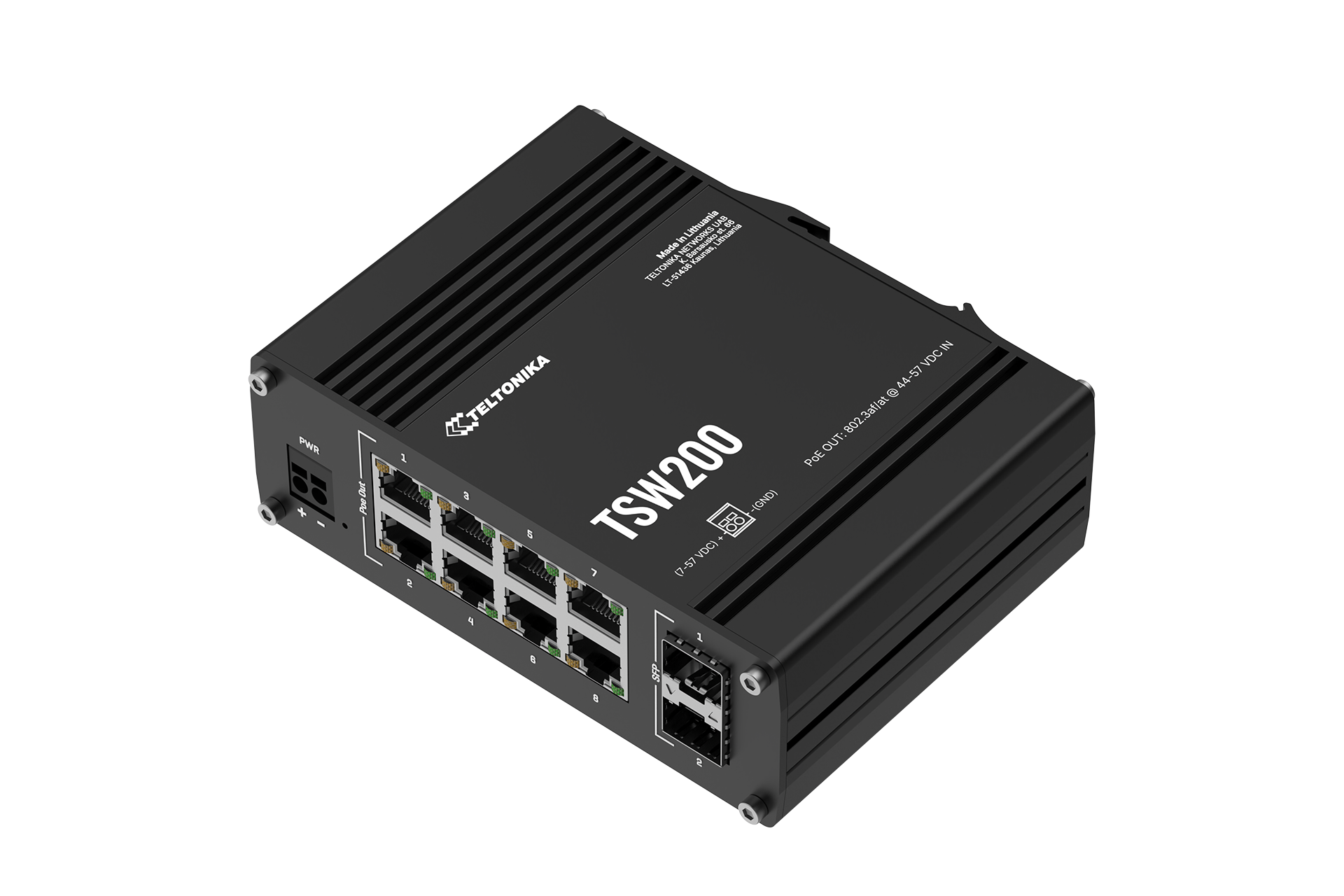 Комутатор Teltonika 8xGIGABIT/2xSFP/PoE+ без БЖ (TSW200) — зображення 3