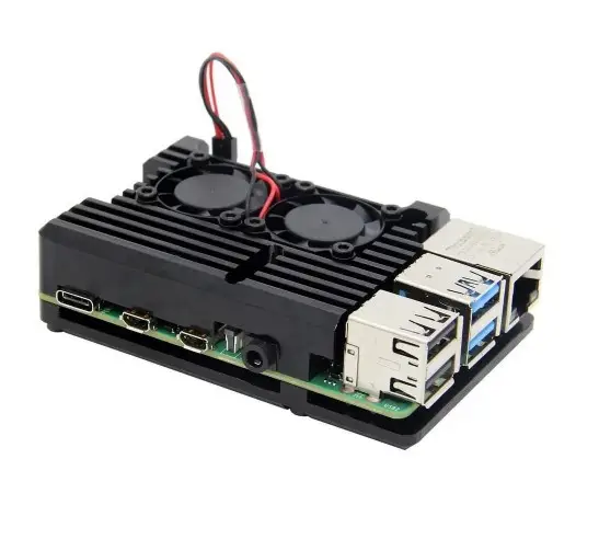 Корпус для Raspberry Pi 4 алюмінієвий з 2-ма вентиляторами (RA503)