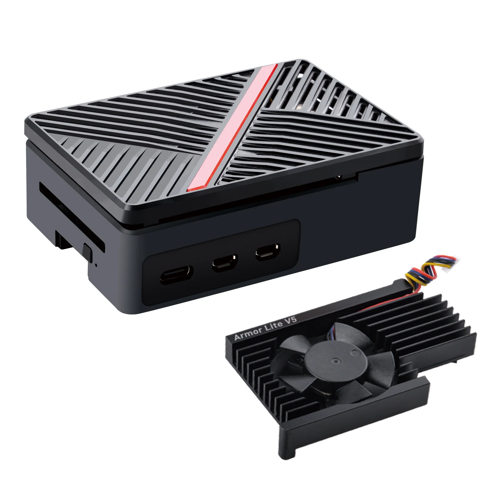 Корпус з радіатором і вентилятором для Raspberry Pi 5 — зображення 1