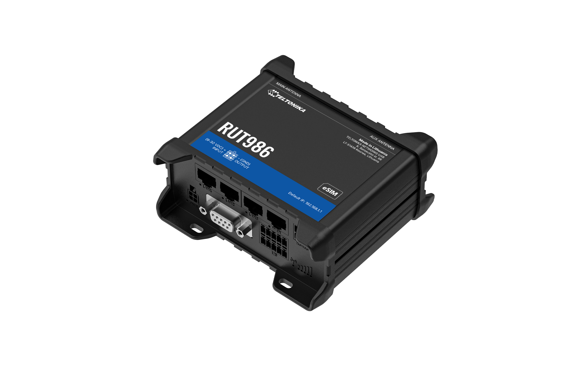 Маршрутизатор Teltonika LTE Global/Wi-Fi/GPS/DualSIM/eSIM/RS232/RS485/IO (RUT986) — зображення 3