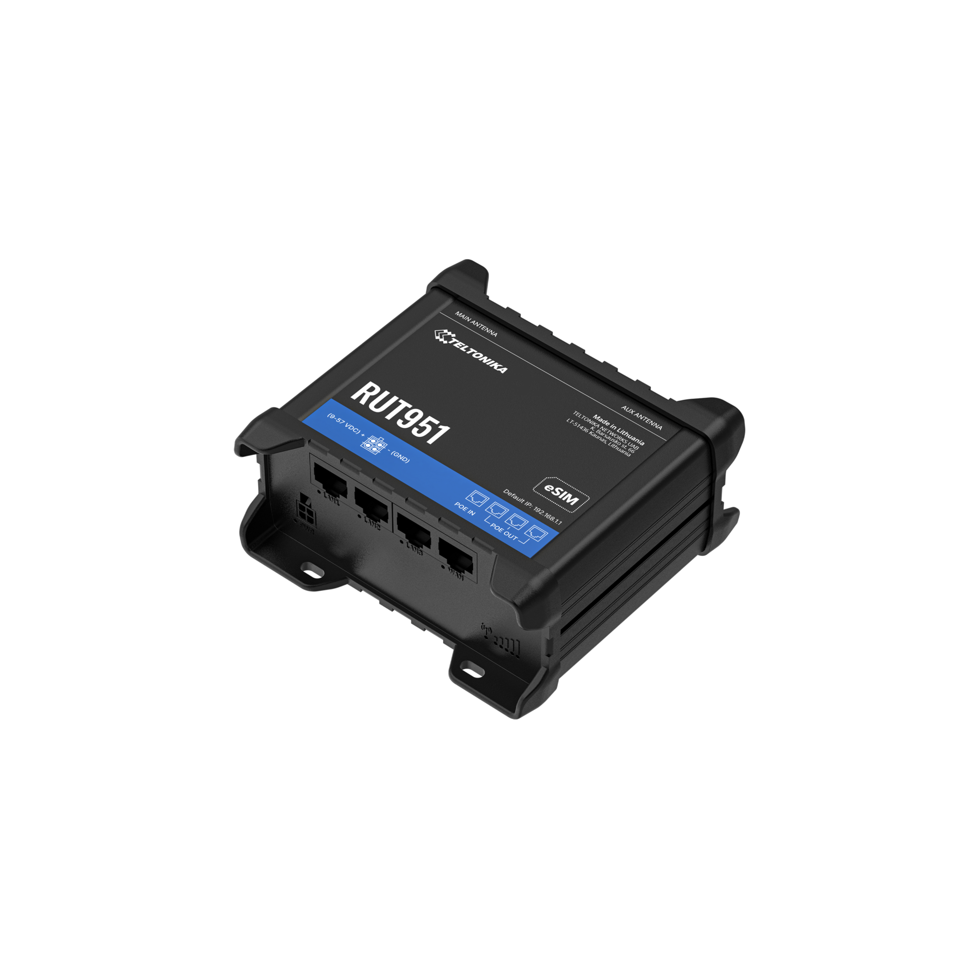 Маршрутизатор Teltonika LTE/Wi-Fi/DualSIM/POE+ без БЖ (RUT951 PoE+) — зображення 2