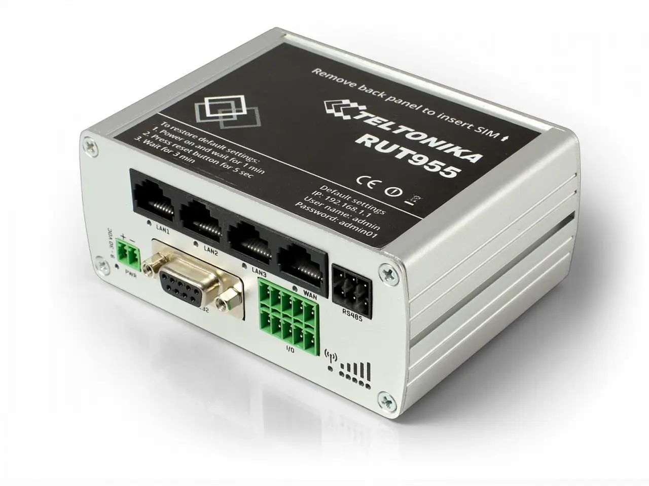 Маршрутизатор Teltonika LTE/Wi-Fi/GPS/DualSIM/IO (RUT955 SILVER)