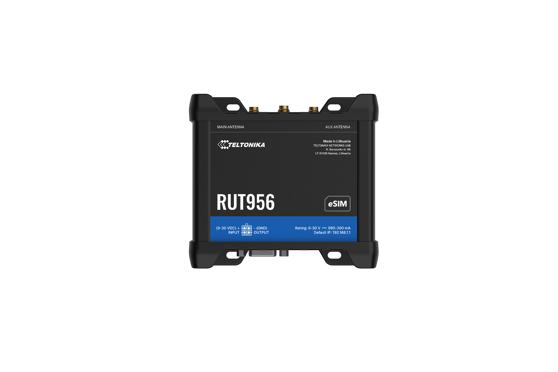 Маршрутизатор Teltonika LTE/Wi-Fi/GPS/DualSIM/RS232/RS485/IO (RUT956) — зображення 1