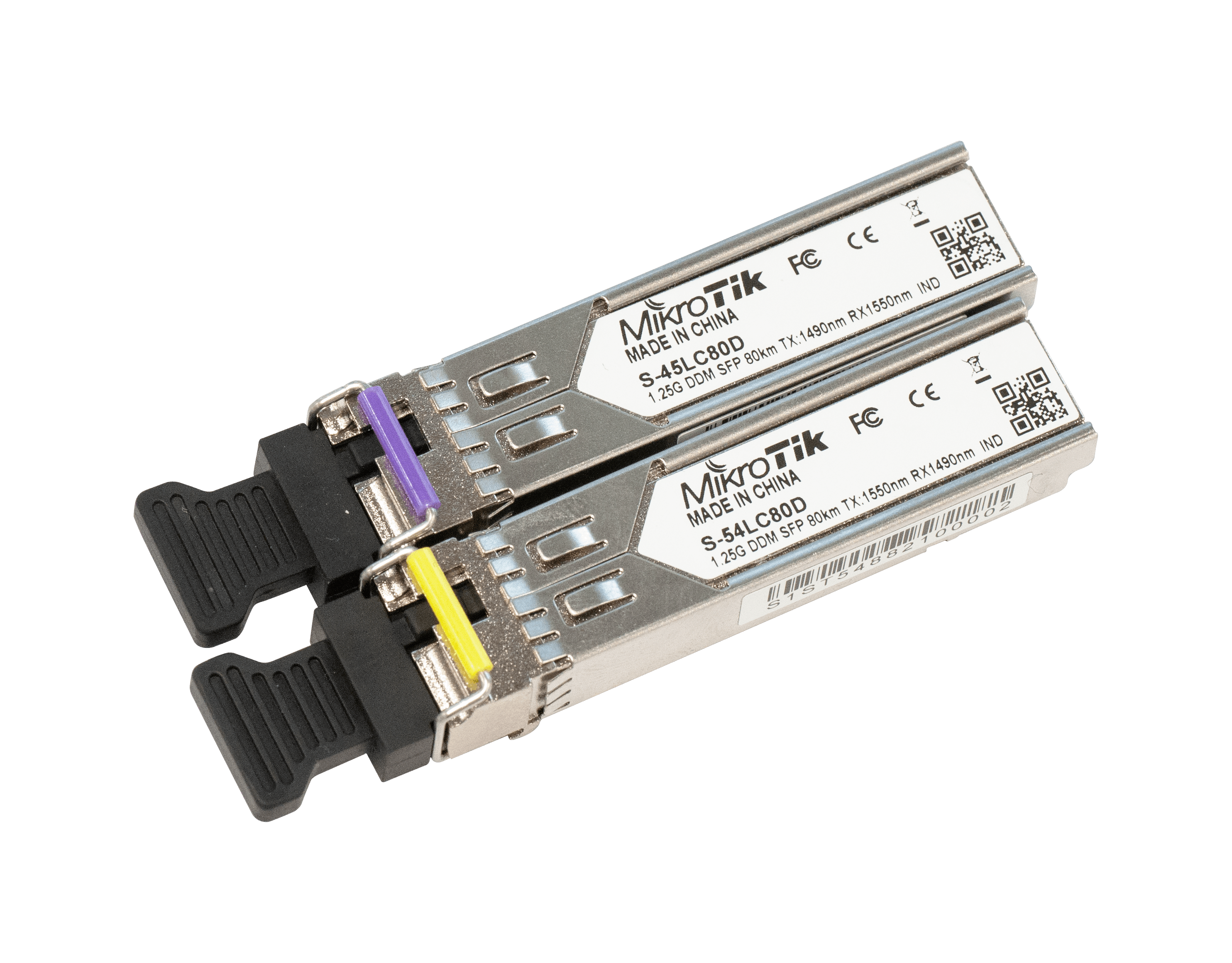 Оптичний модуль MikroTik Pair of SFP 1.25G SM 80km 1490nm/1550nm, LC, S-45LC80D+S-54LC80D