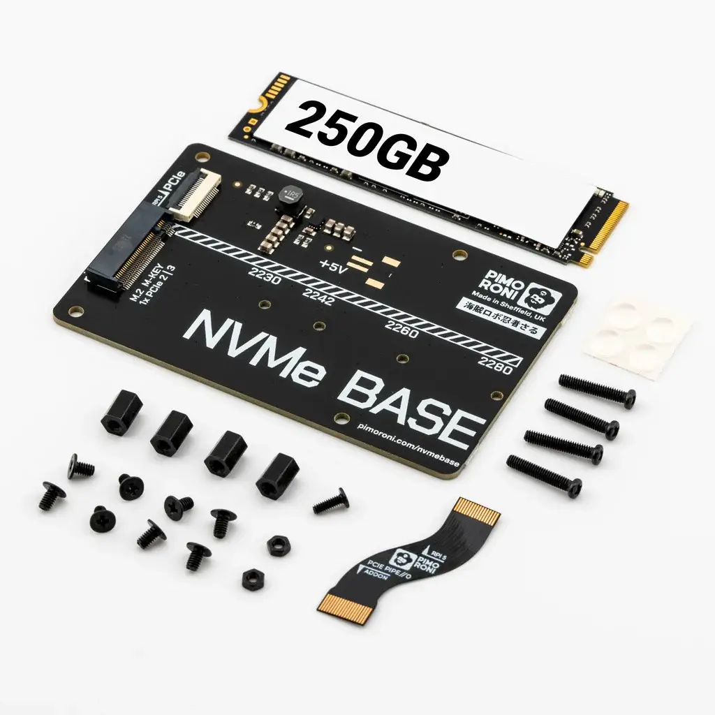 Плата розширення NVMe Base для Raspberry Pi 5 + SSD на 250 Гб