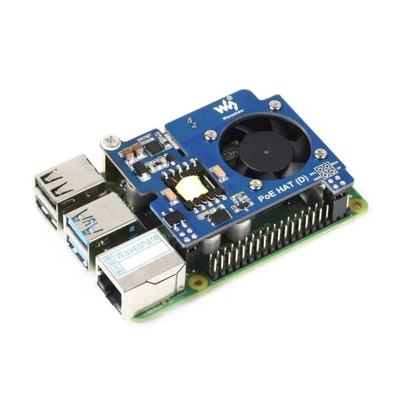Плата розширення PoE HAT (D) для Raspberry Pi 4 (WAV-19532) — зображення 2